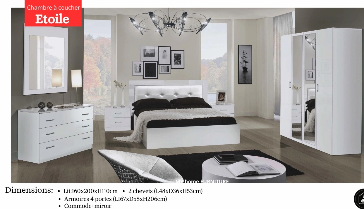 Chambre a Coucher ETOILE Blanc