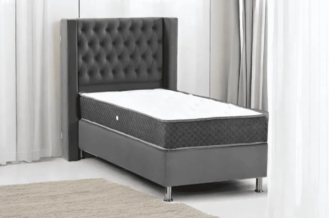 Lit Coffre Velours VENUS 90×190 Taup