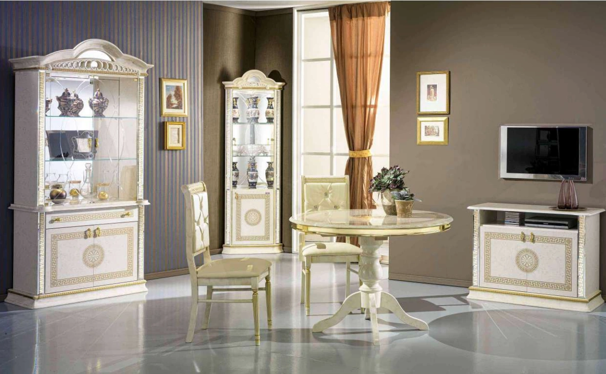 Vitrine New VENUS Beige Dore 2 Portes