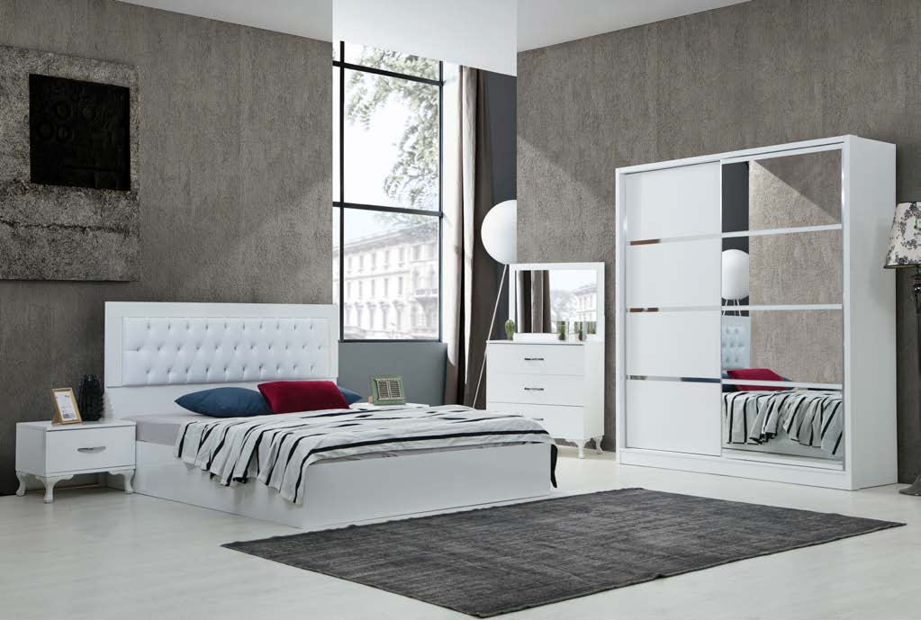 Chambre à coucher MONOCO BLANC