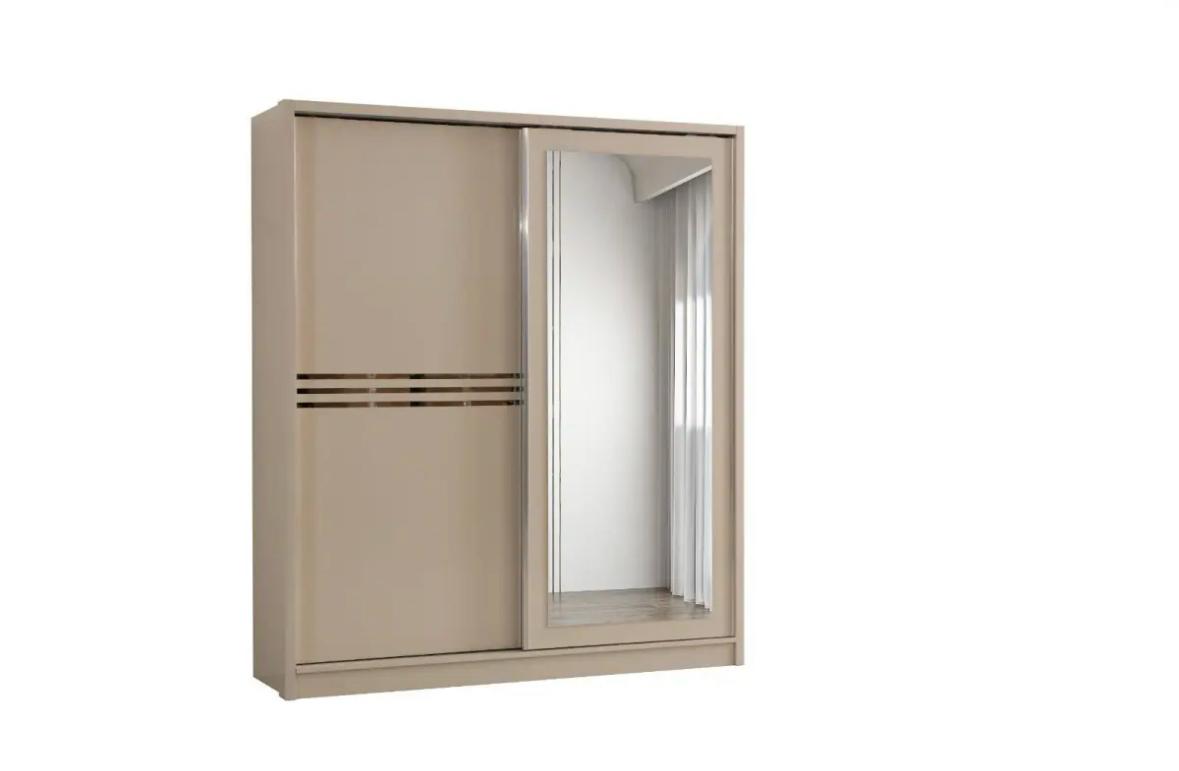 Armoire Coulissante STEEFAN Beige Dore 160