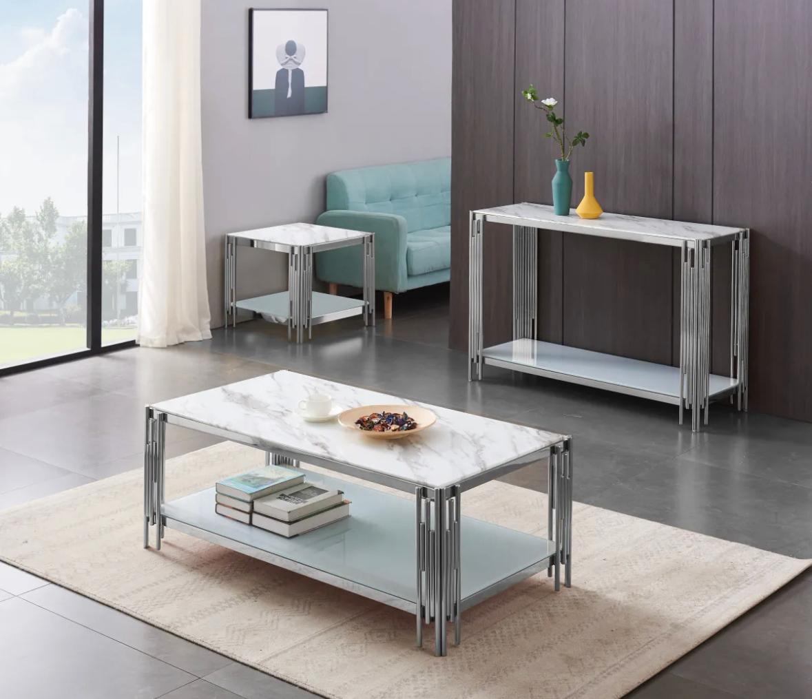 Table Basse FLUTE Blanc  120cm