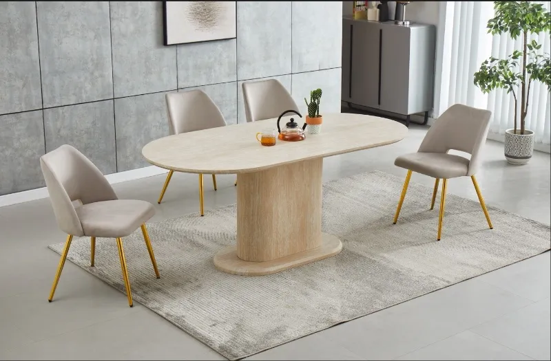 TABLE A MANGER LÉA TRAVERTIN 150