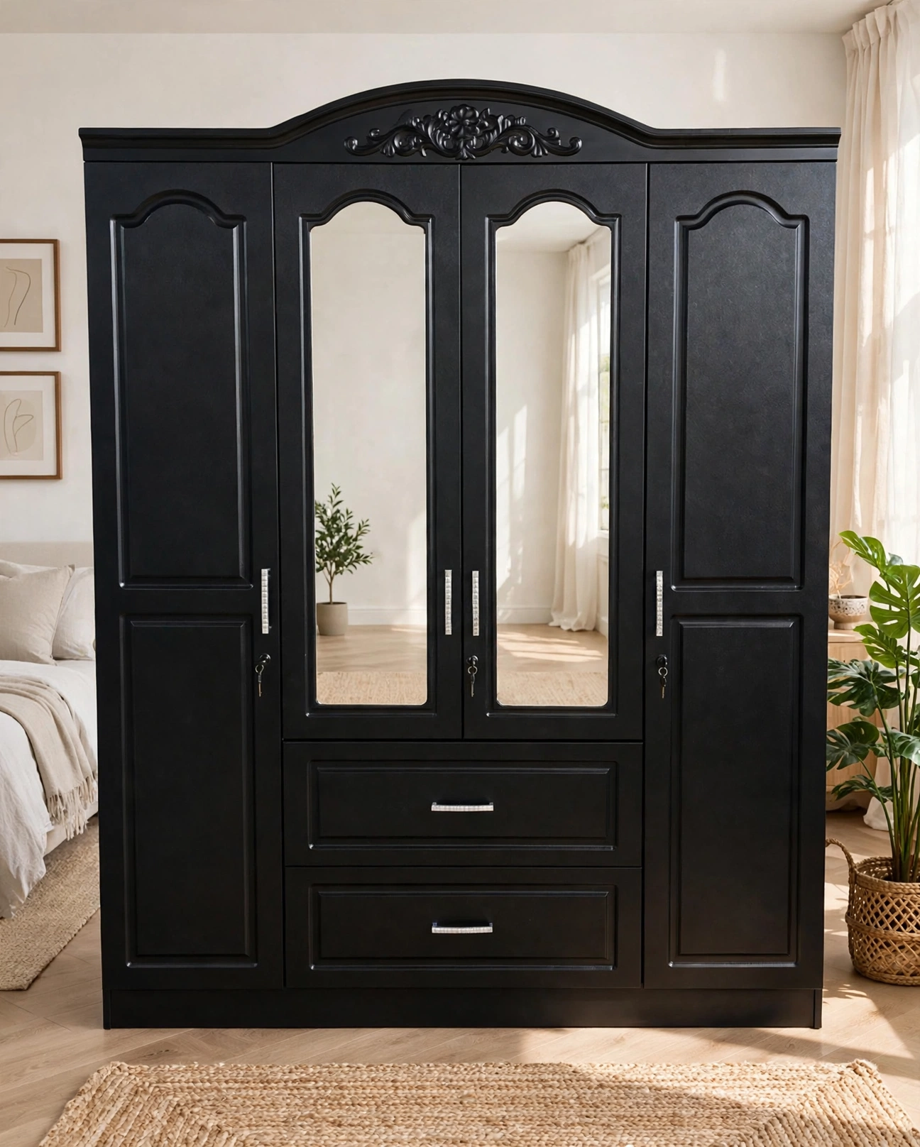 Armoire 4 Portes STEEFAN M9 Noir
