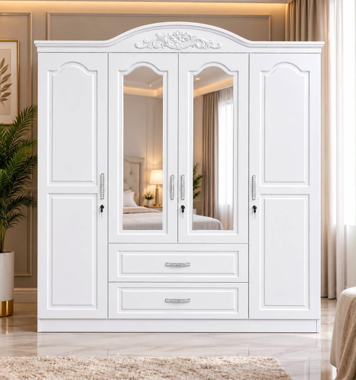 Armoire 4 Portes STEEFAN M9 Blanc