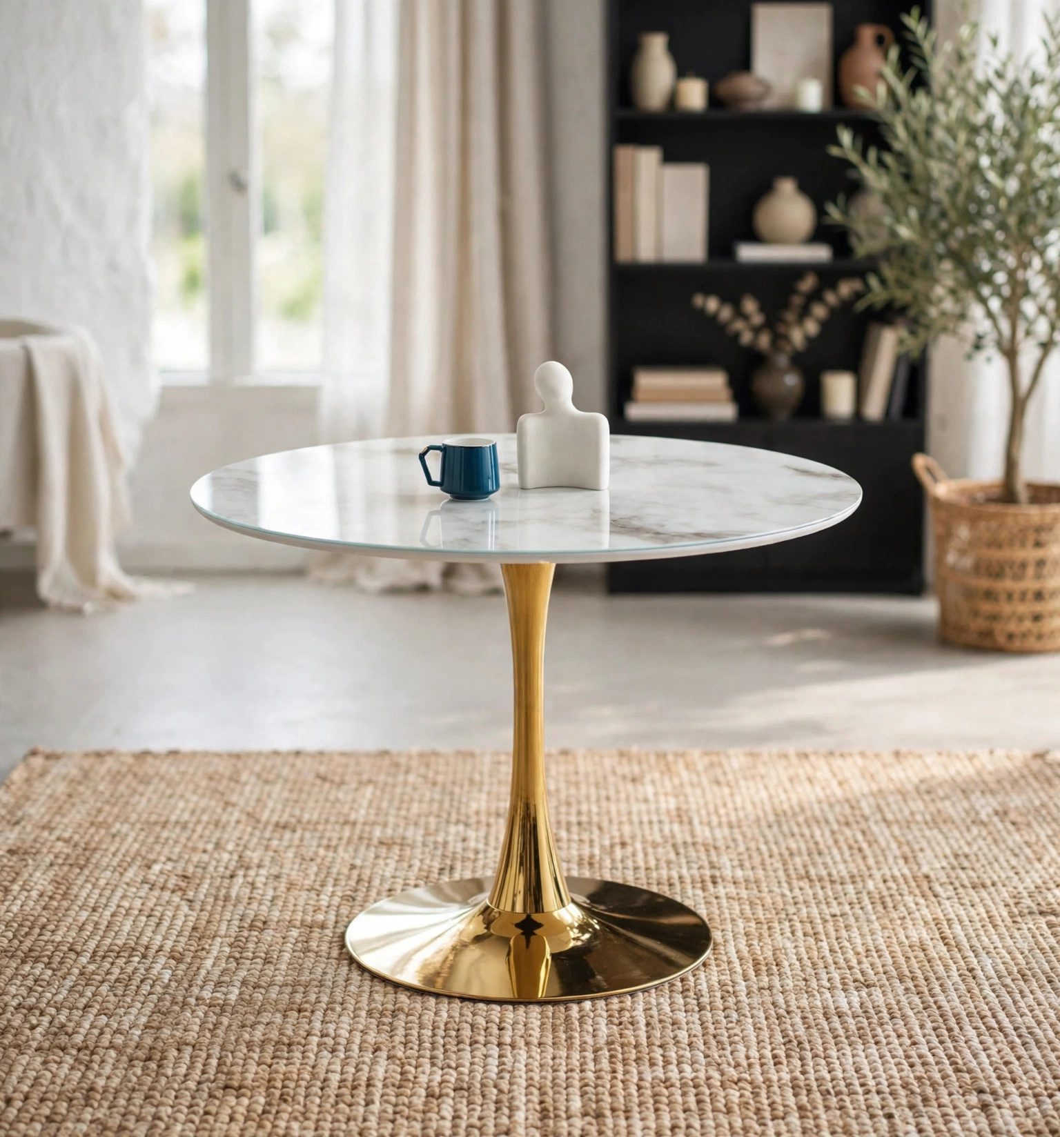 TABLE A MANGER ROSA 100CM BLANC