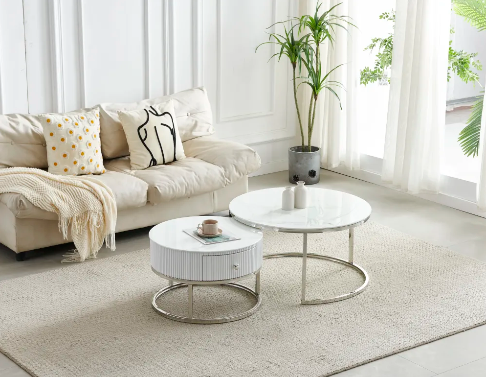 TABLE BASSE GIGOGNE DUO TIROIR DORE