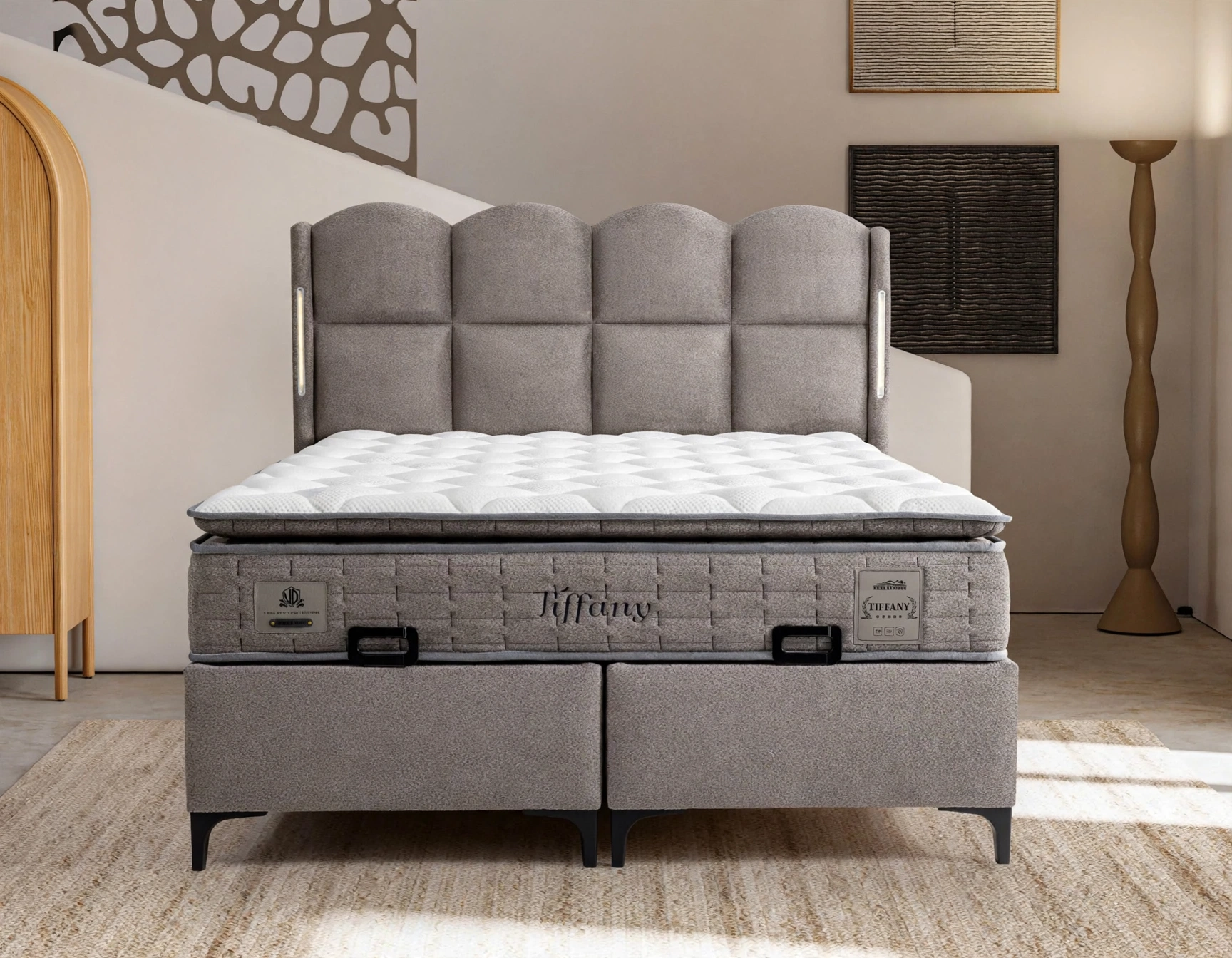 Lit Coffre TIFFANY 160 Gris