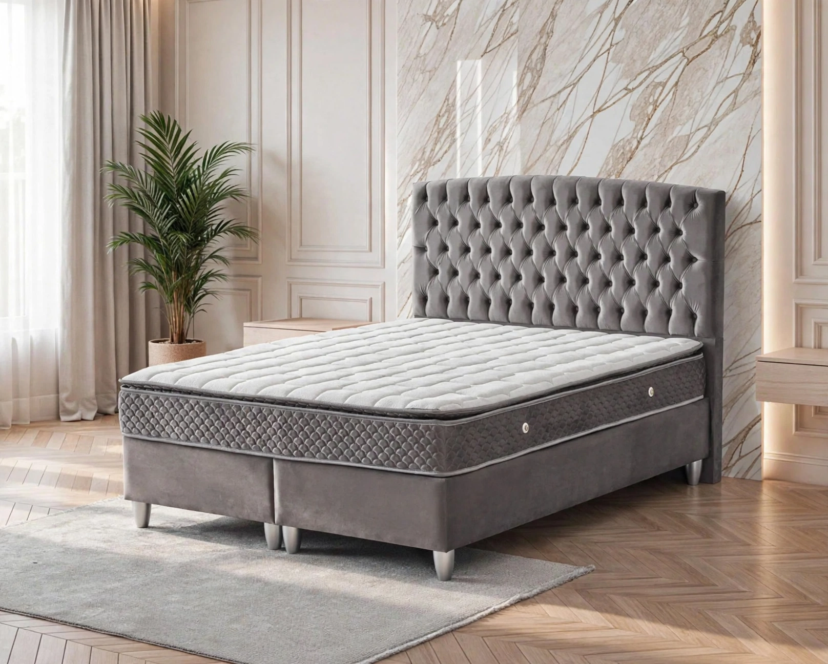 Lit Coffre SIENA 160 Avec Matelas Neuf  28cm