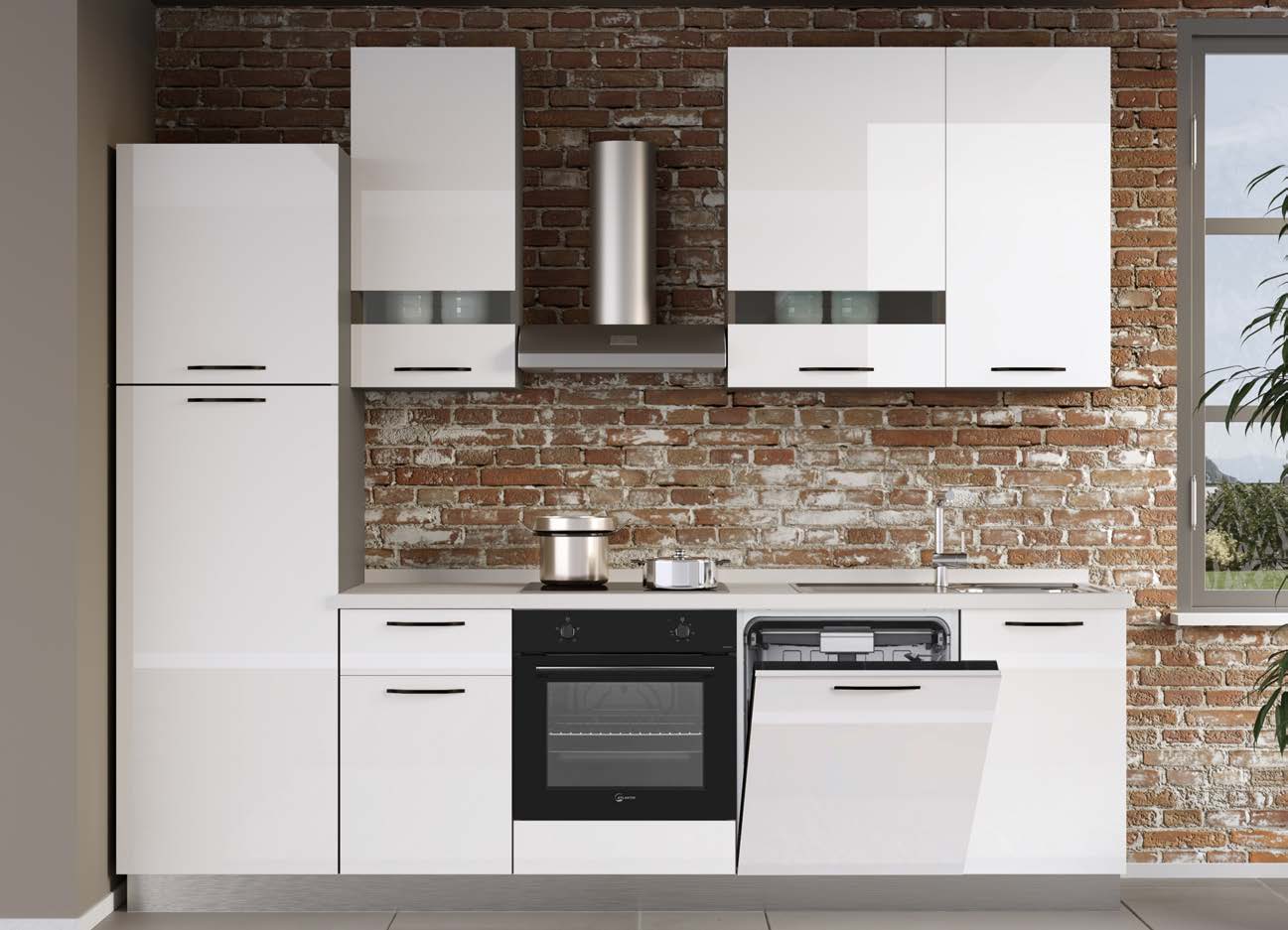 Cuisine LORY 270 C/LVS – Blanc Brillant  (Sans Appareil)